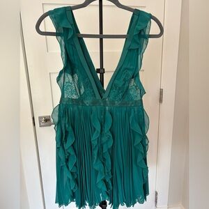 Elegant Teal Lace Dress